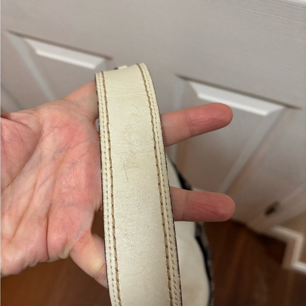 Coach Y2K L0773-11772 Bleeker Denim Signature C Flap Satchel w White Leather GUC - Picture 8 of 16